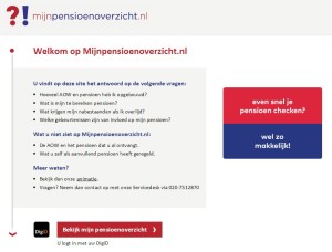 Mijnpensionoverzicht, site internet pour voir vos versements auprès des fonds de pension de retraite aux Pays-Bas