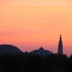 Breda coucher de soleil sur le centre ville