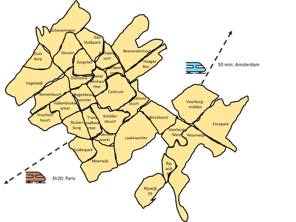Carte des quartiers de La Haye