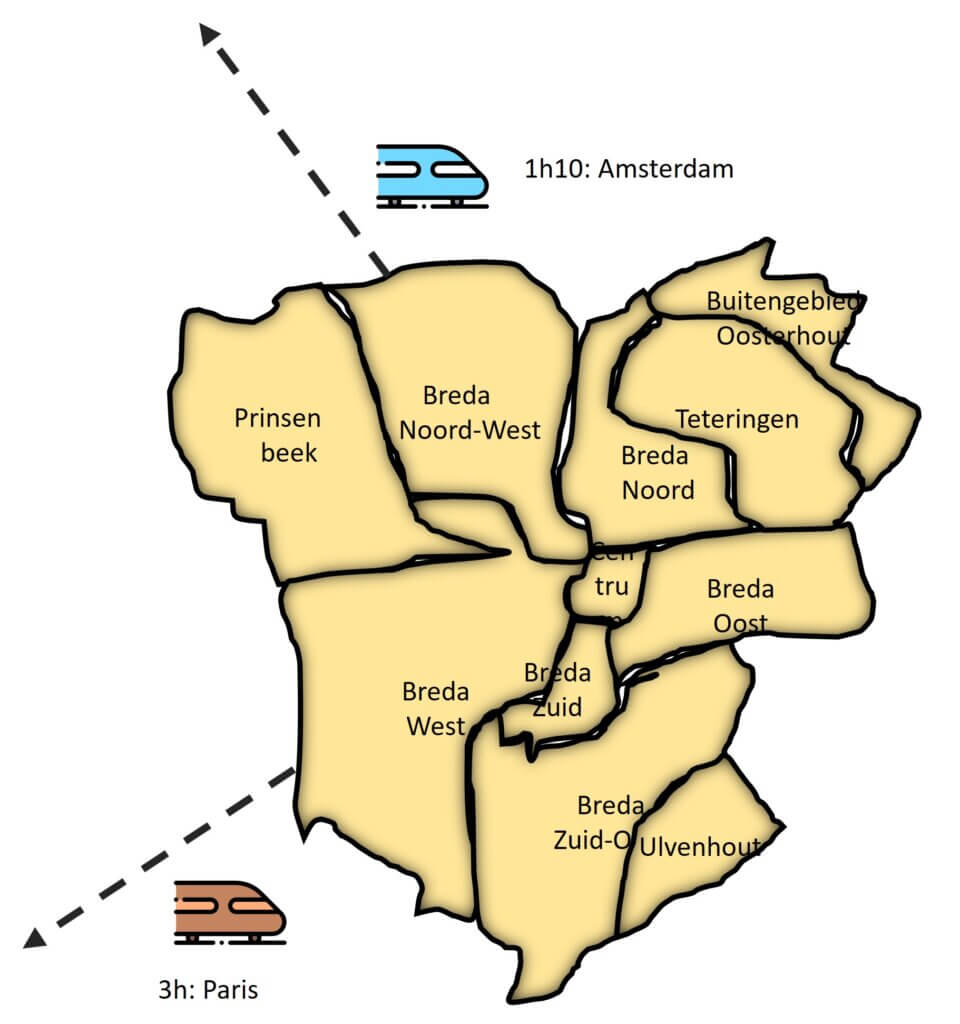 Breda carte des quartiers