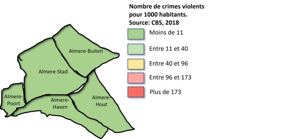 Almere: carte de la criminalité par quartier