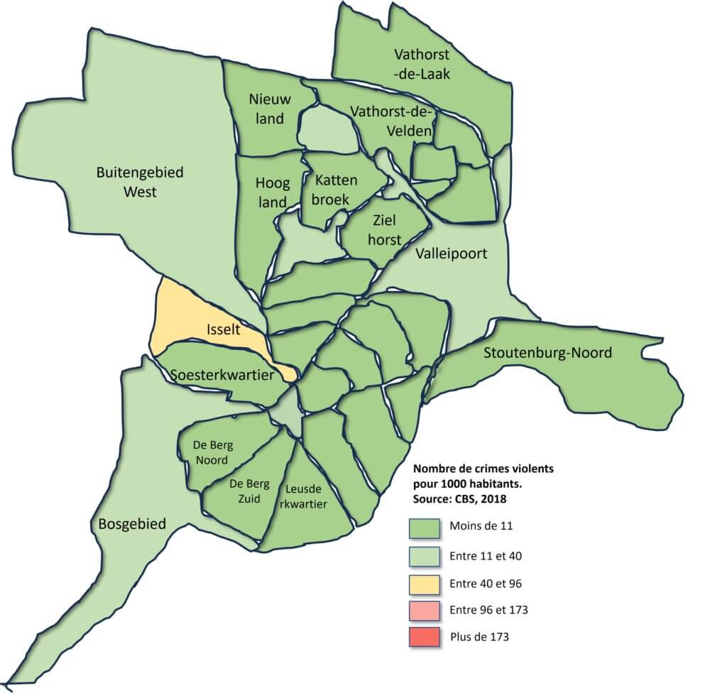 Carte de la ville: criminalité par quartiers