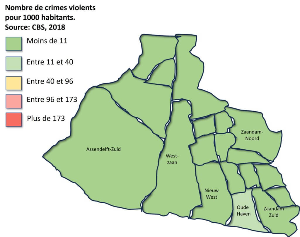 Zaandam: criminalité par quartier
